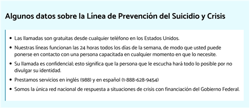Information in Spanish for Suicide Prevetion
